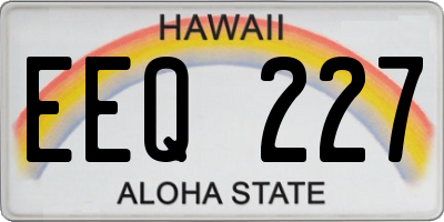 HI license plate EEQ227