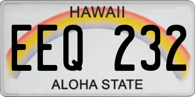 HI license plate EEQ232