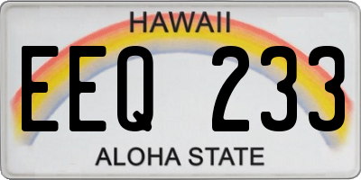HI license plate EEQ233