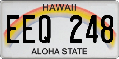 HI license plate EEQ248