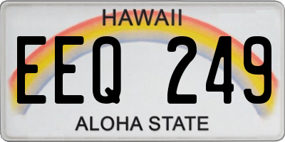 HI license plate EEQ249