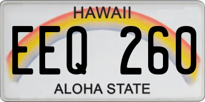 HI license plate EEQ260