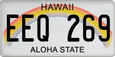 HI license plate EEQ269