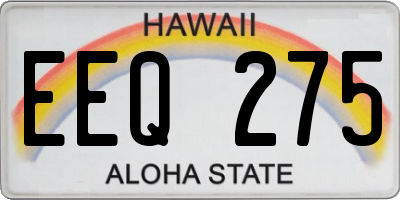 HI license plate EEQ275