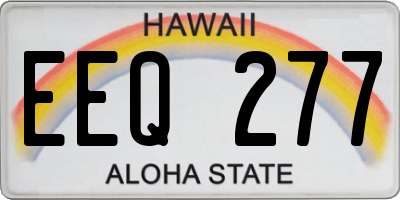 HI license plate EEQ277
