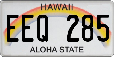 HI license plate EEQ285