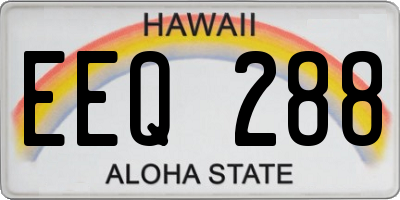 HI license plate EEQ288