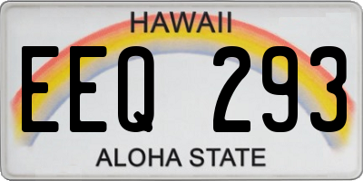 HI license plate EEQ293