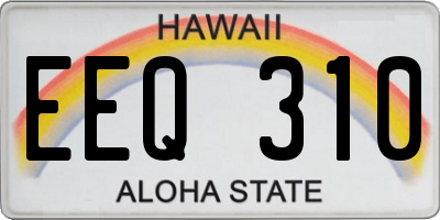 HI license plate EEQ310