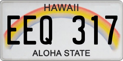 HI license plate EEQ317