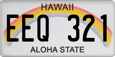 HI license plate EEQ321