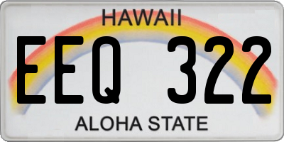HI license plate EEQ322