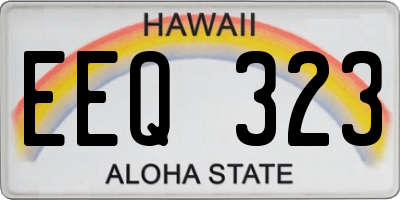 HI license plate EEQ323