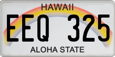 HI license plate EEQ325
