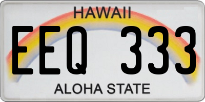 HI license plate EEQ333