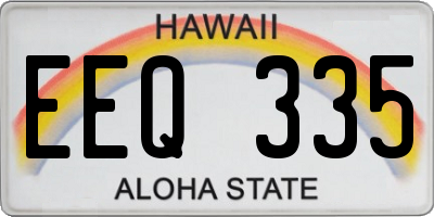 HI license plate EEQ335