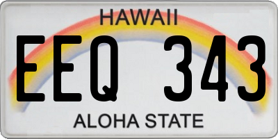 HI license plate EEQ343