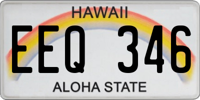 HI license plate EEQ346