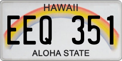 HI license plate EEQ351