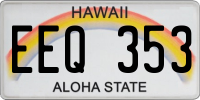 HI license plate EEQ353