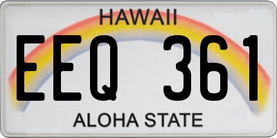 HI license plate EEQ361