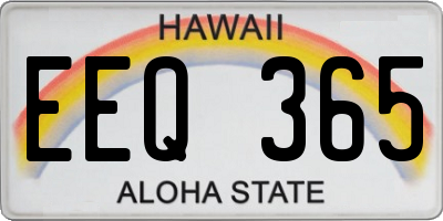 HI license plate EEQ365