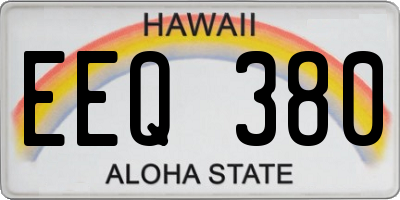 HI license plate EEQ380