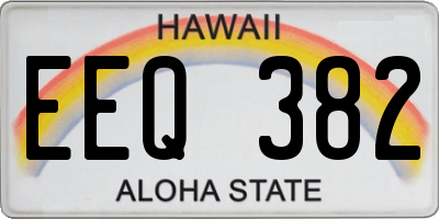 HI license plate EEQ382