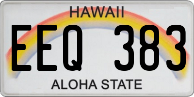 HI license plate EEQ383