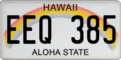 HI license plate EEQ385