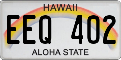 HI license plate EEQ402