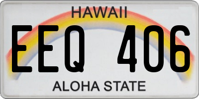 HI license plate EEQ406