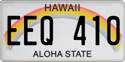HI license plate EEQ410