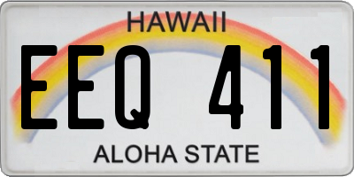HI license plate EEQ411