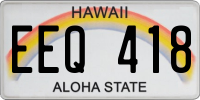 HI license plate EEQ418