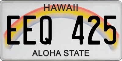 HI license plate EEQ425