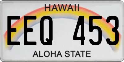 HI license plate EEQ453