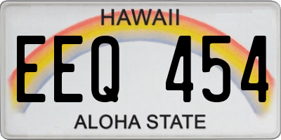 HI license plate EEQ454