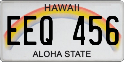 HI license plate EEQ456