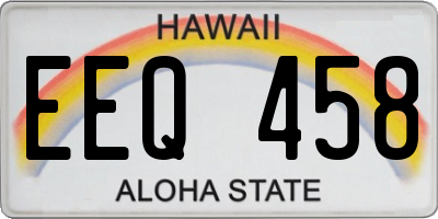 HI license plate EEQ458