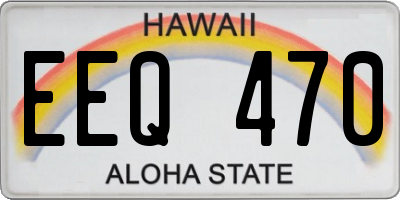 HI license plate EEQ470