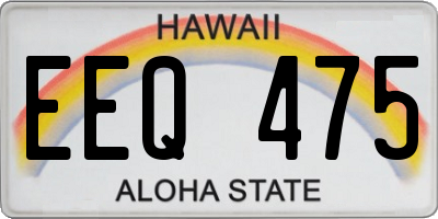 HI license plate EEQ475