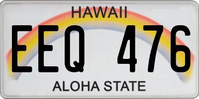 HI license plate EEQ476