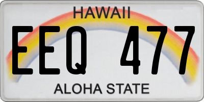 HI license plate EEQ477