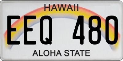 HI license plate EEQ480
