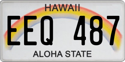 HI license plate EEQ487