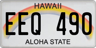 HI license plate EEQ490