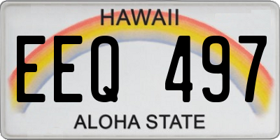 HI license plate EEQ497