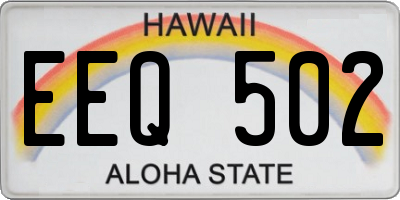 HI license plate EEQ502