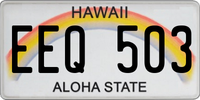 HI license plate EEQ503